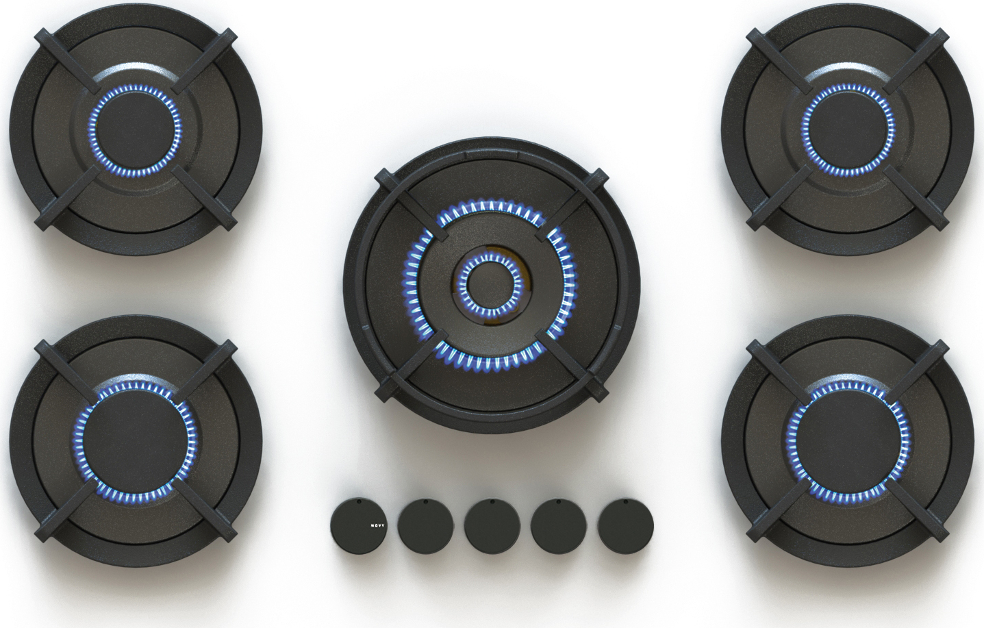 NOVY gaskookplaat - domino - 56016