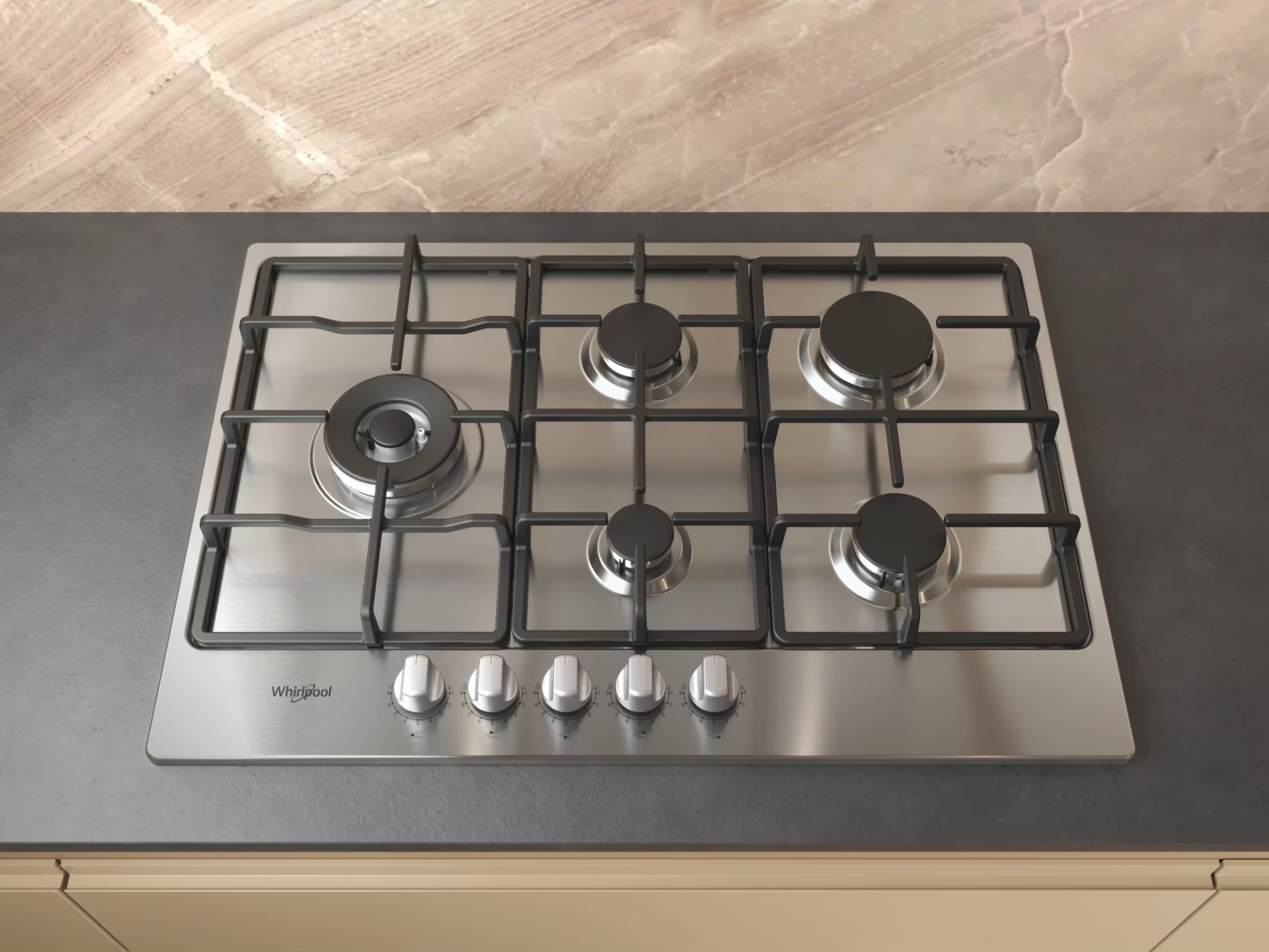 WHIRLPOOL gaskookplaat - 73cm - TGML761IXR