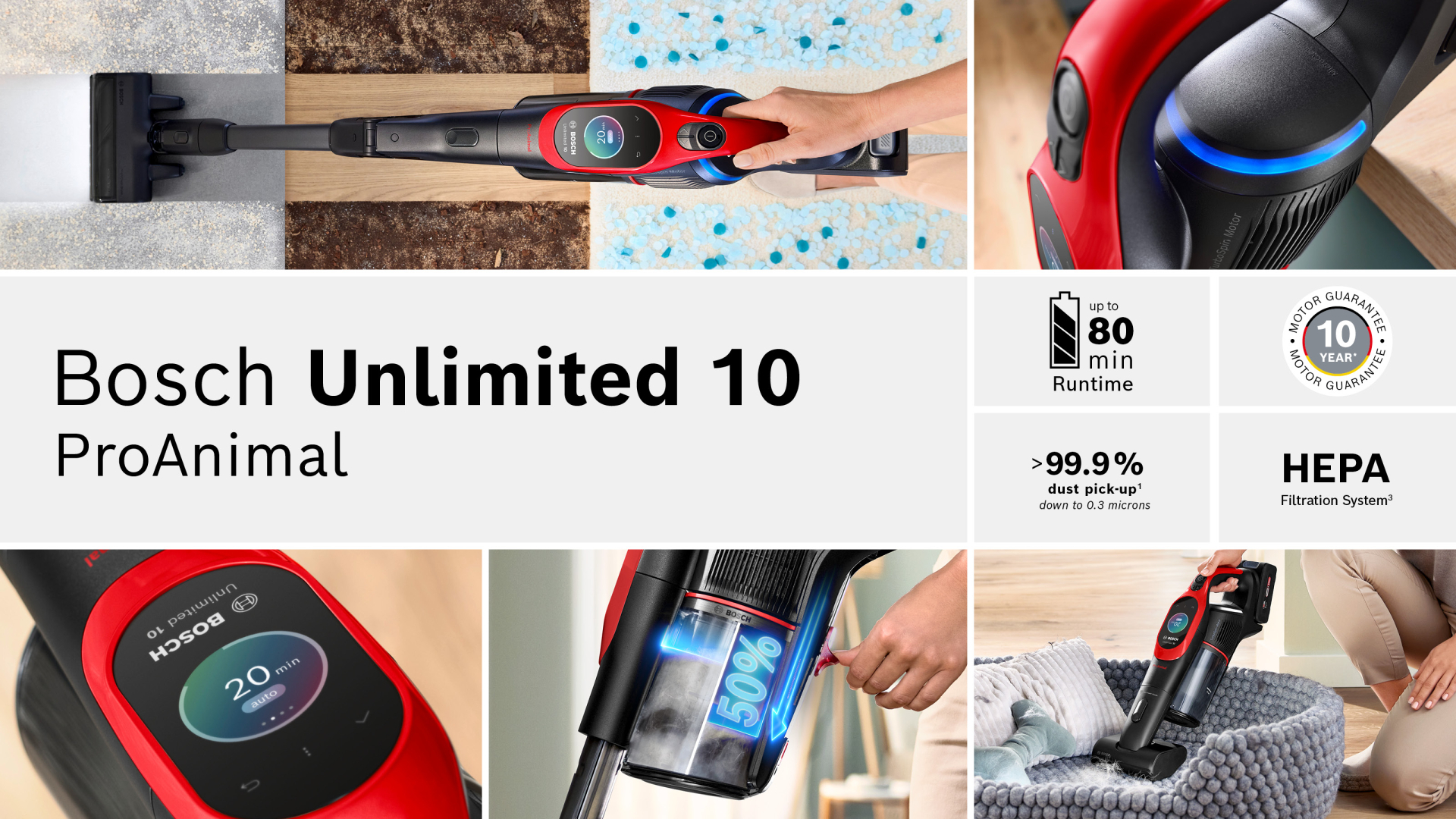 BOSCH  Unlimited 10 steelstofzuiger - BCS1041PET