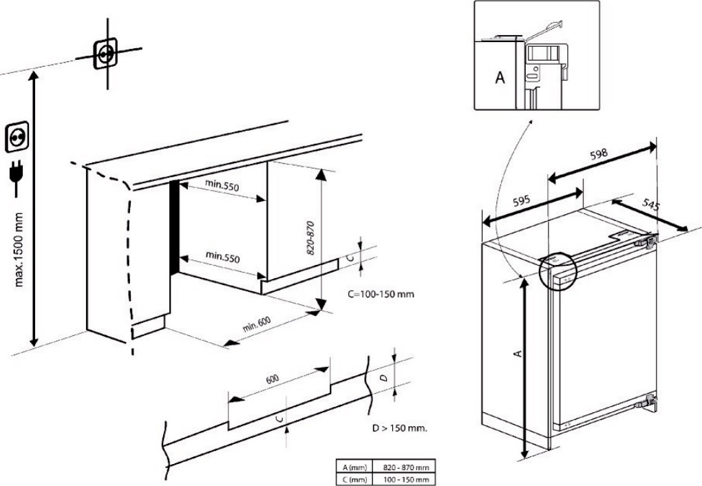 BEKO onderbouw vriezer - BU1204N