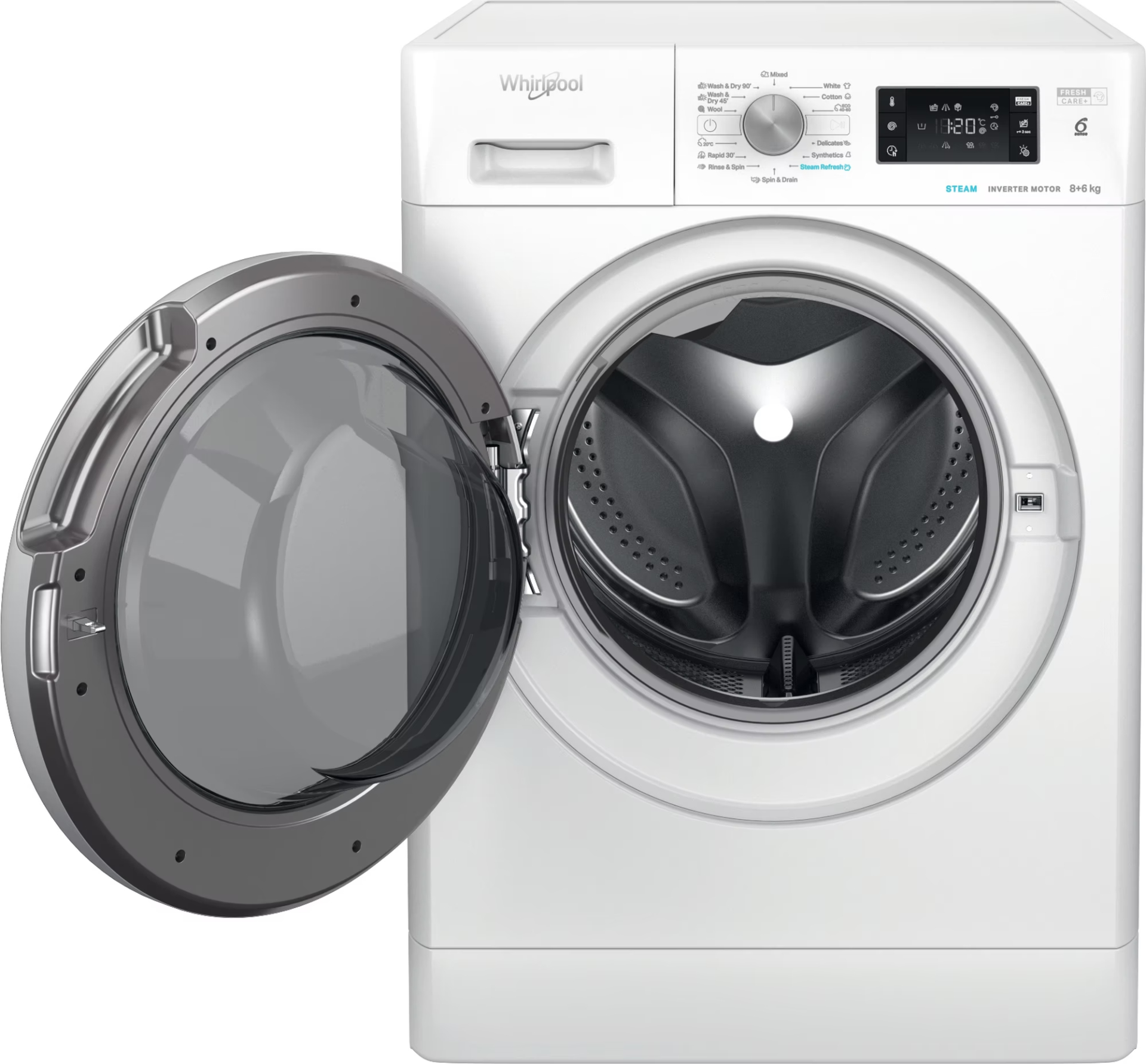 WHIRLPOOL was- droogcombinatie - FFWDB864489SVEE