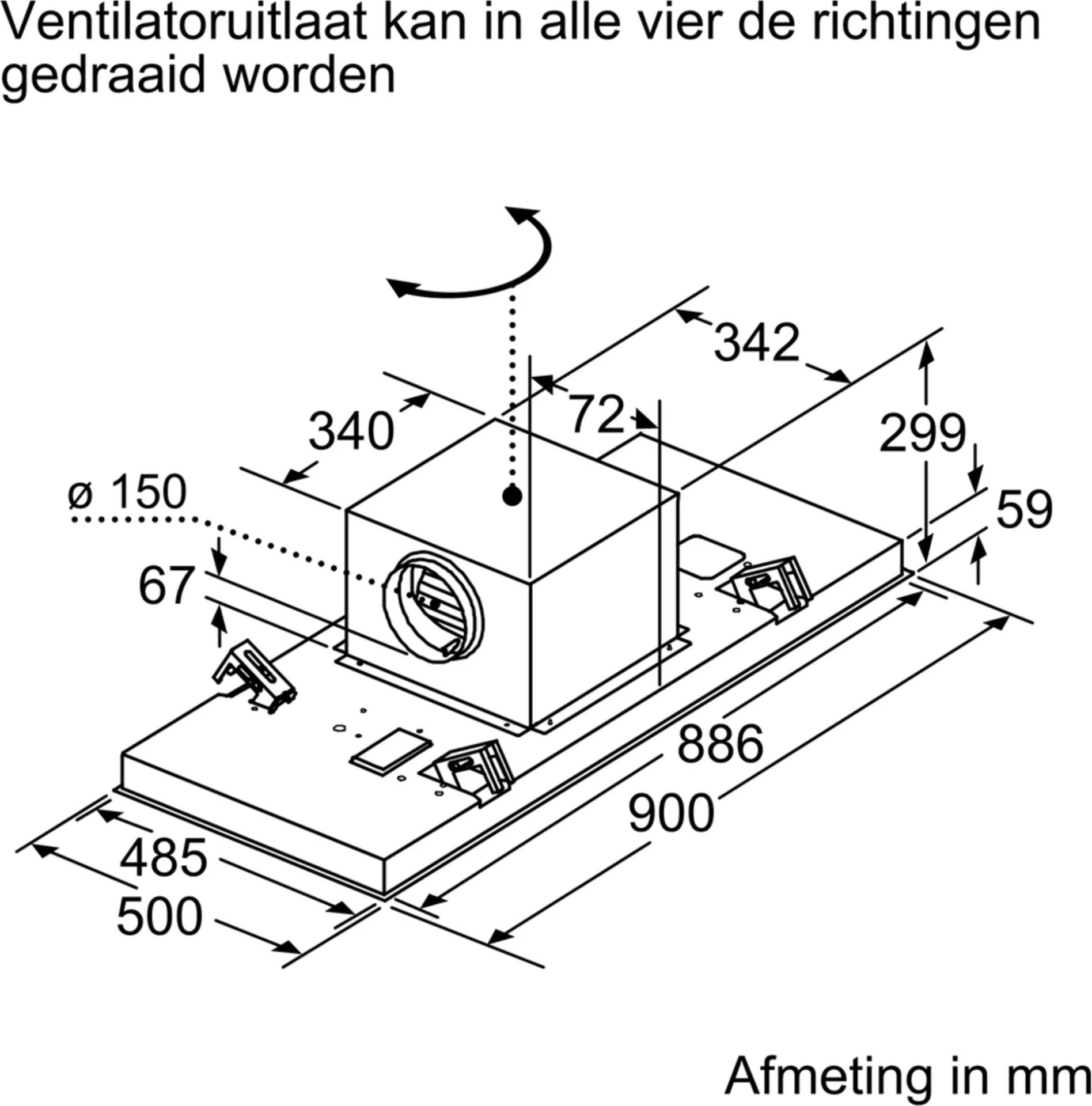 SIEMENS IQ500 plafonddampkap - 90cm - LR97CBS20