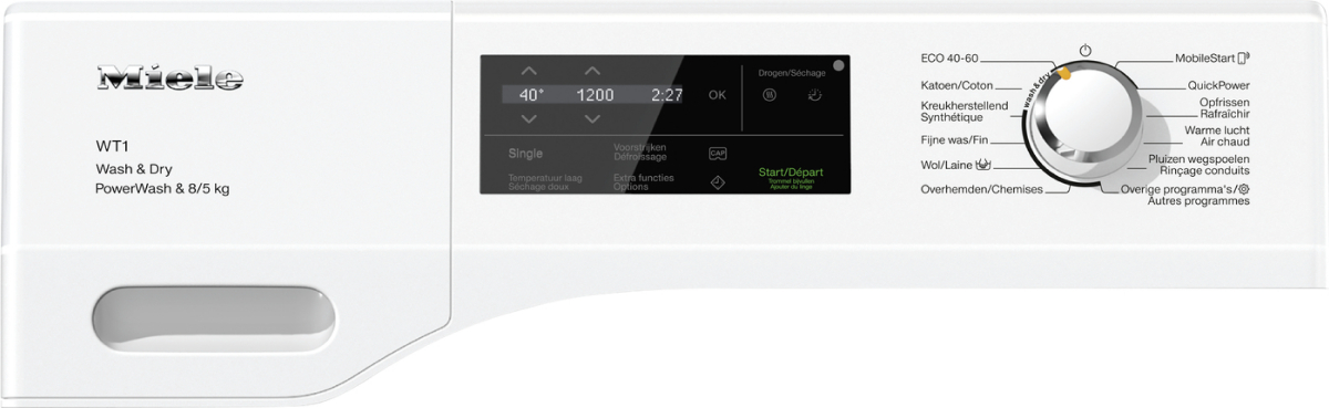 MIELE STANDARD CHROME EDITION Was-droogcombinatie 5 kg - WTI370WPM