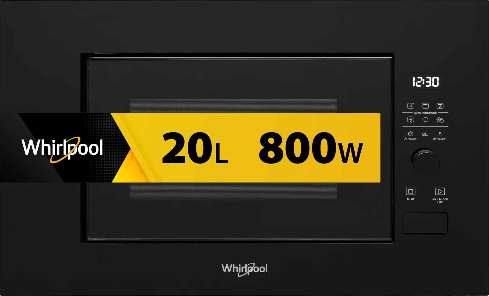 WHIRLPOOL microgolfoven met grill - 39cm - WMF200GNB
