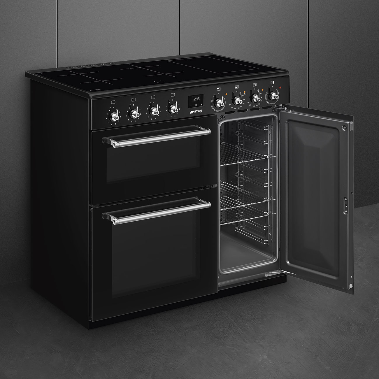 SMEG fornuis met inductie kookplaat - 90cm - CX93IMBL