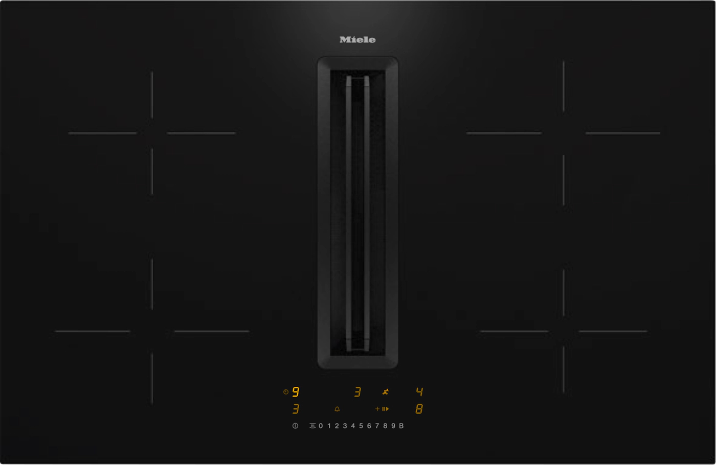 MIELE kookplaat met afzuiging - 80cm - KMDA7272-1FLSILENCEBLACK