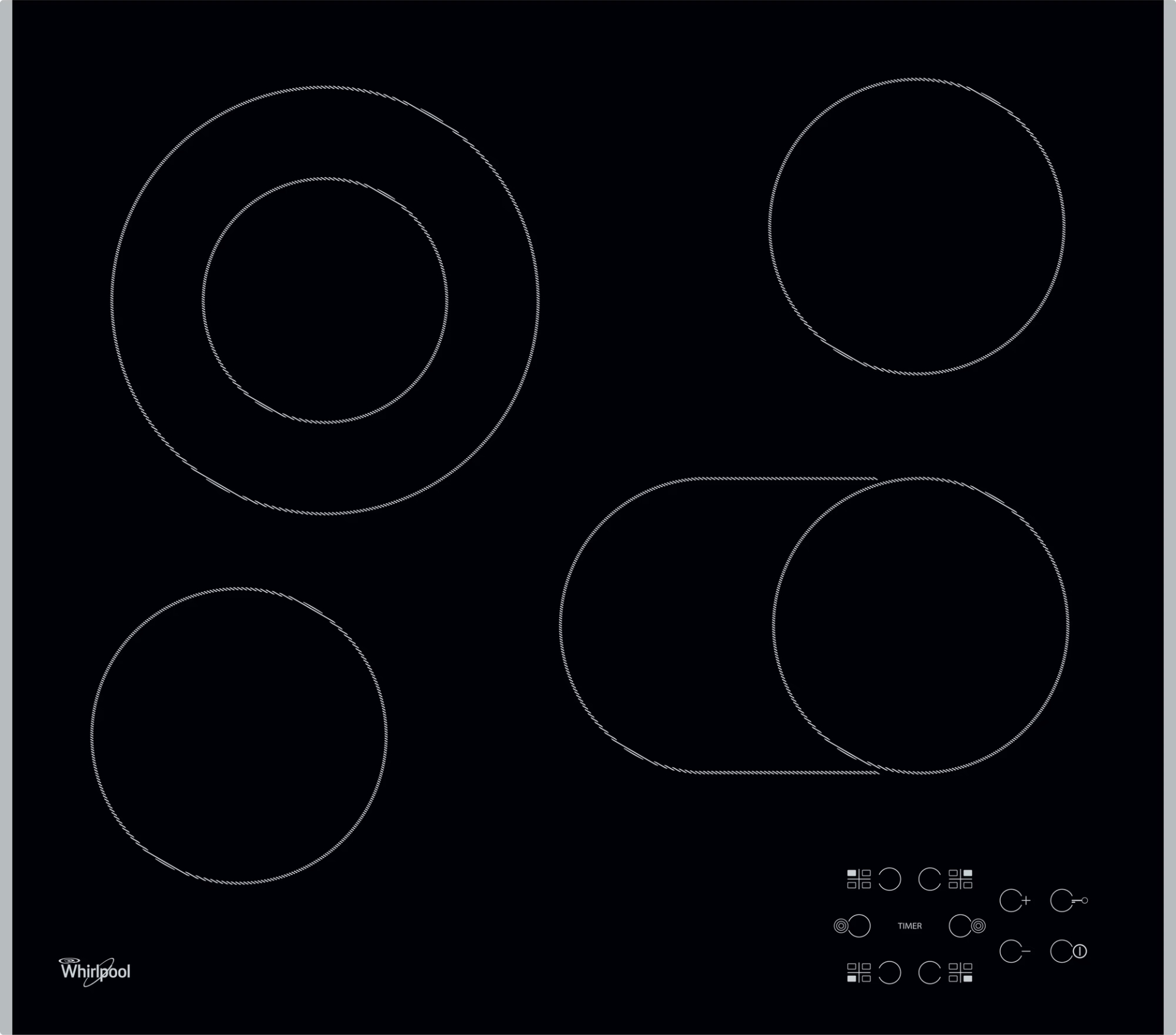 WHIRLPOOL vitrokeramische kookplaat - 58cm - AKT8210LX