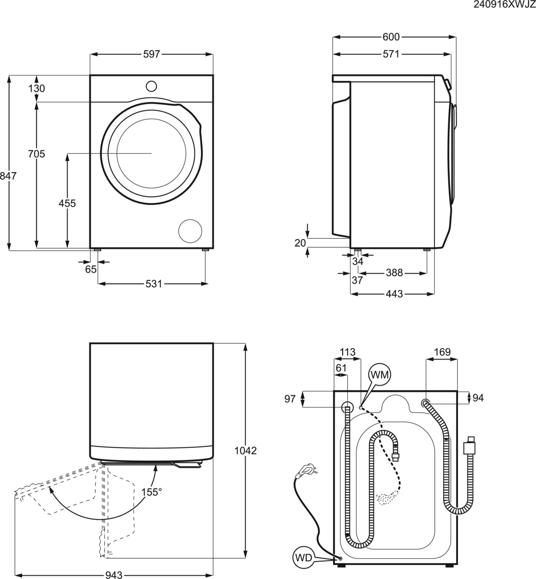 AEG 8000 wasmachine - LR86R844