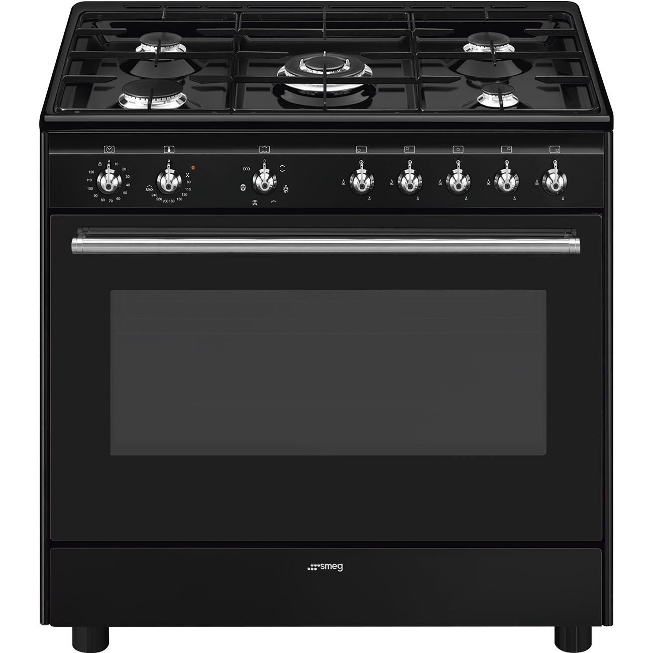 SMEG CX91GMBL fornuis met gaskookplaat - 90cm