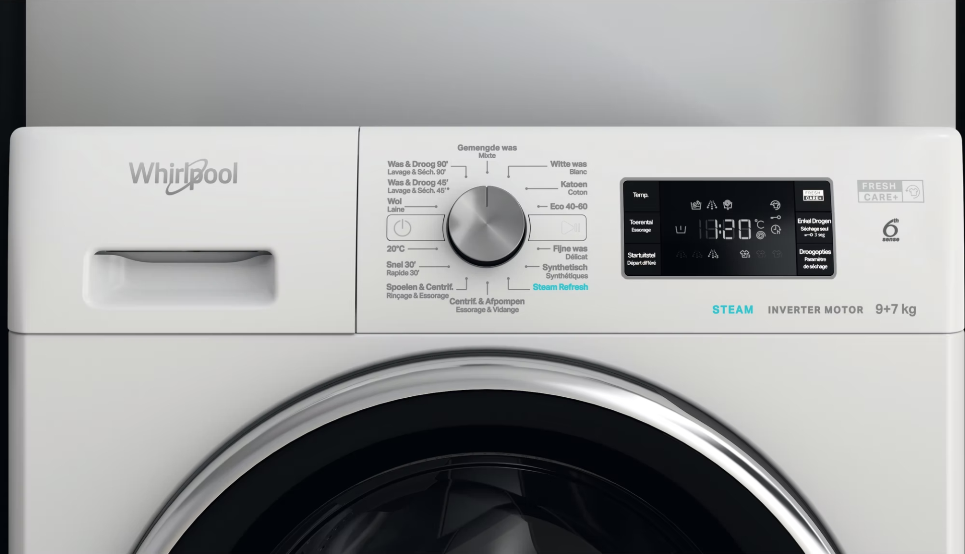 WHIRLPOOL Was-droogcombinatie 7 kg - FFWDB976258EBCVBE