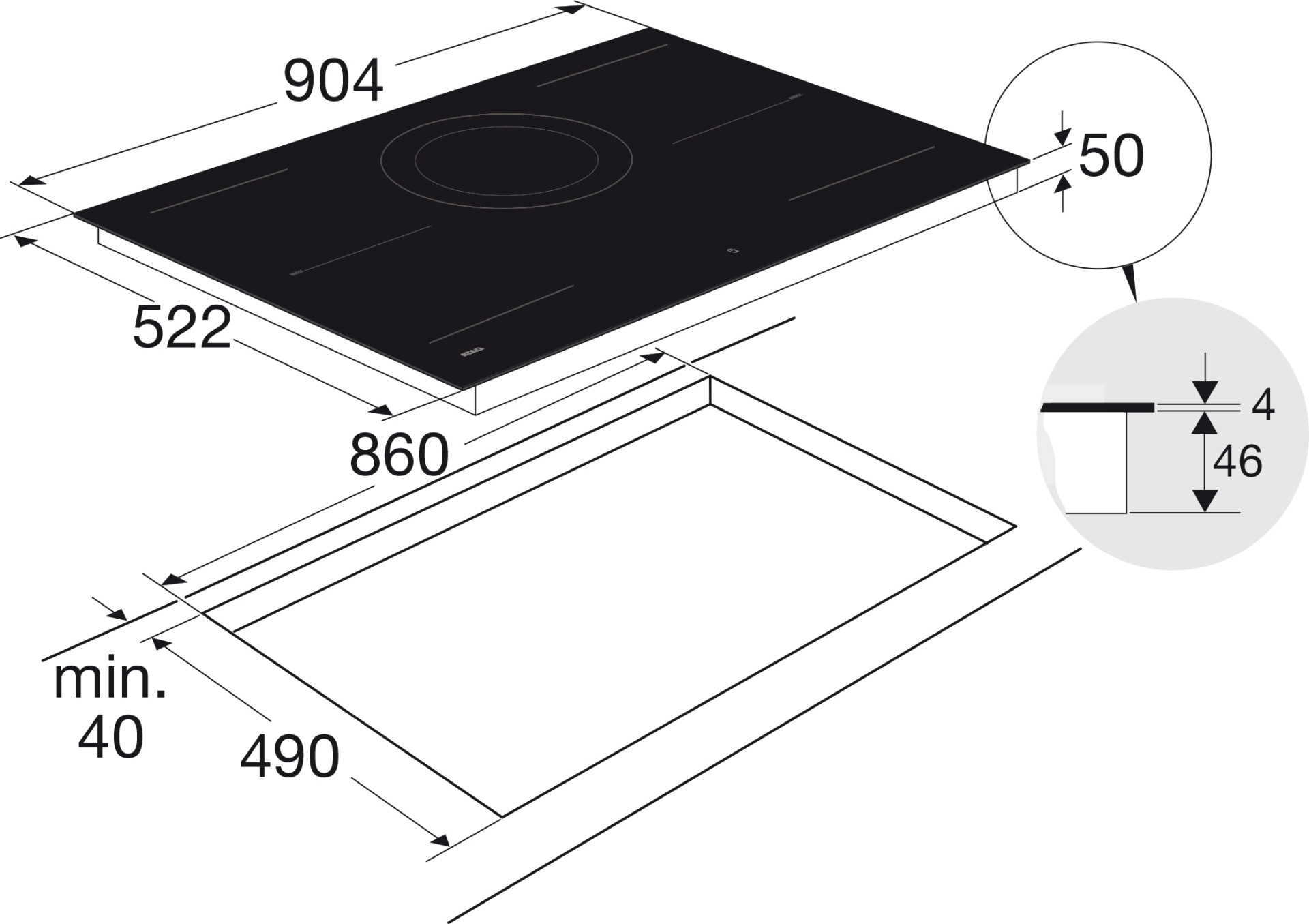 ATAG inductiekookplaat - 90cm - HI29572SVM