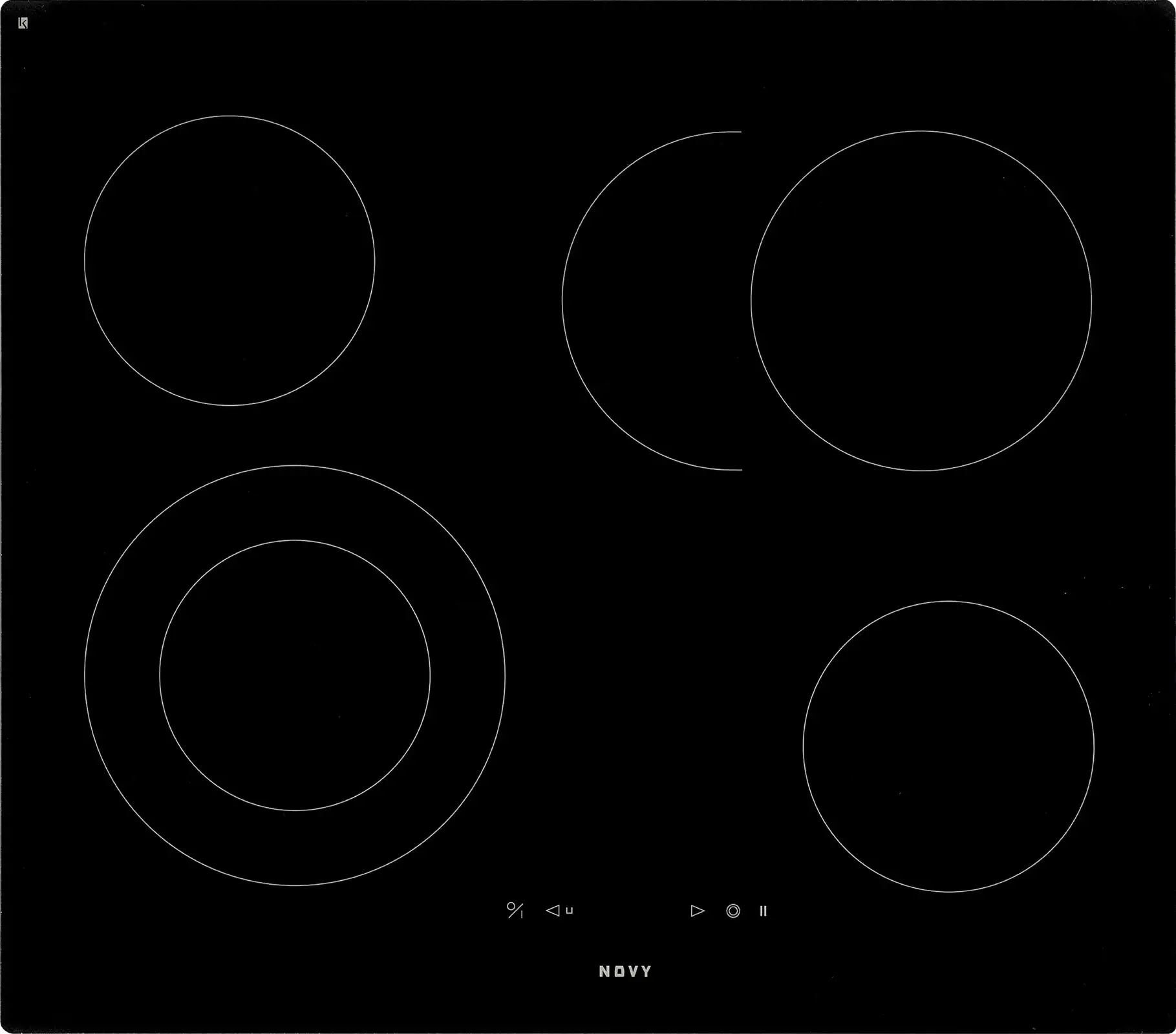 NOVY vitrokeramische kookplaat - 60cm - 1102