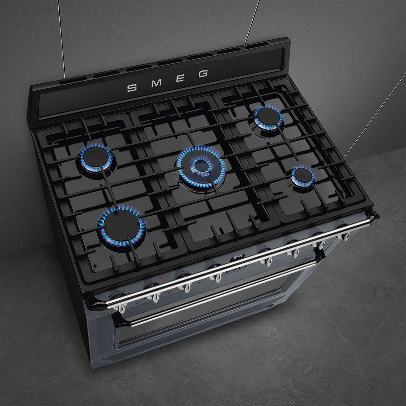 SMEG fornuis met gaskookplaat - 90cm - TR90GMGR