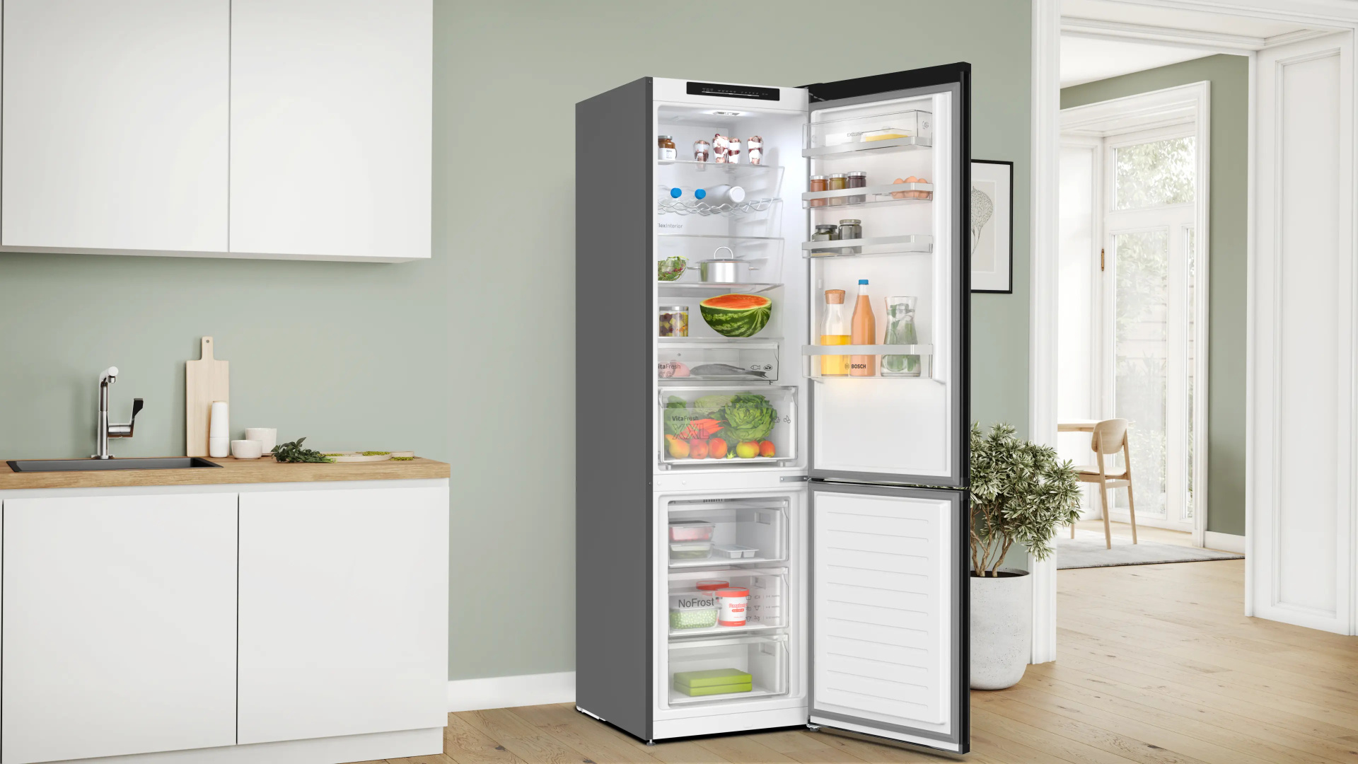 BOSCH SERIE 4 vrijstaande koel-/vriescombinatie - 203cm - KGN39EXCF