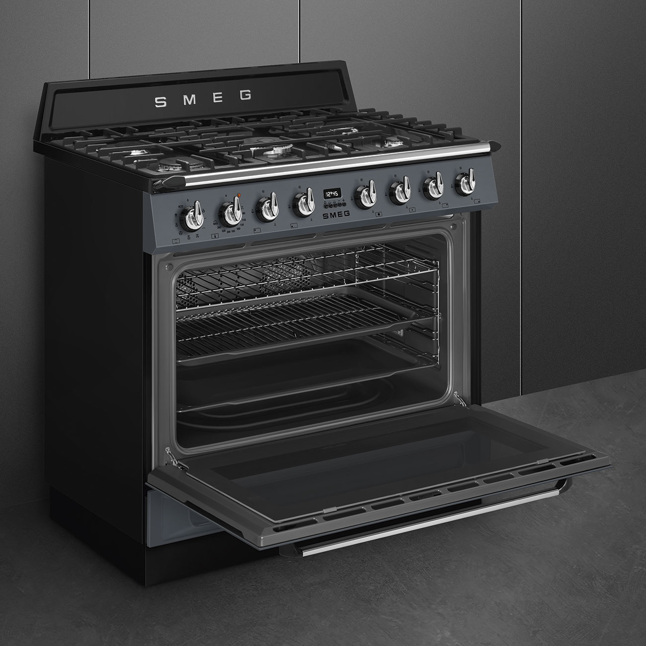 SMEG fornuis met gaskookplaat - 90cm - TR90GMGR