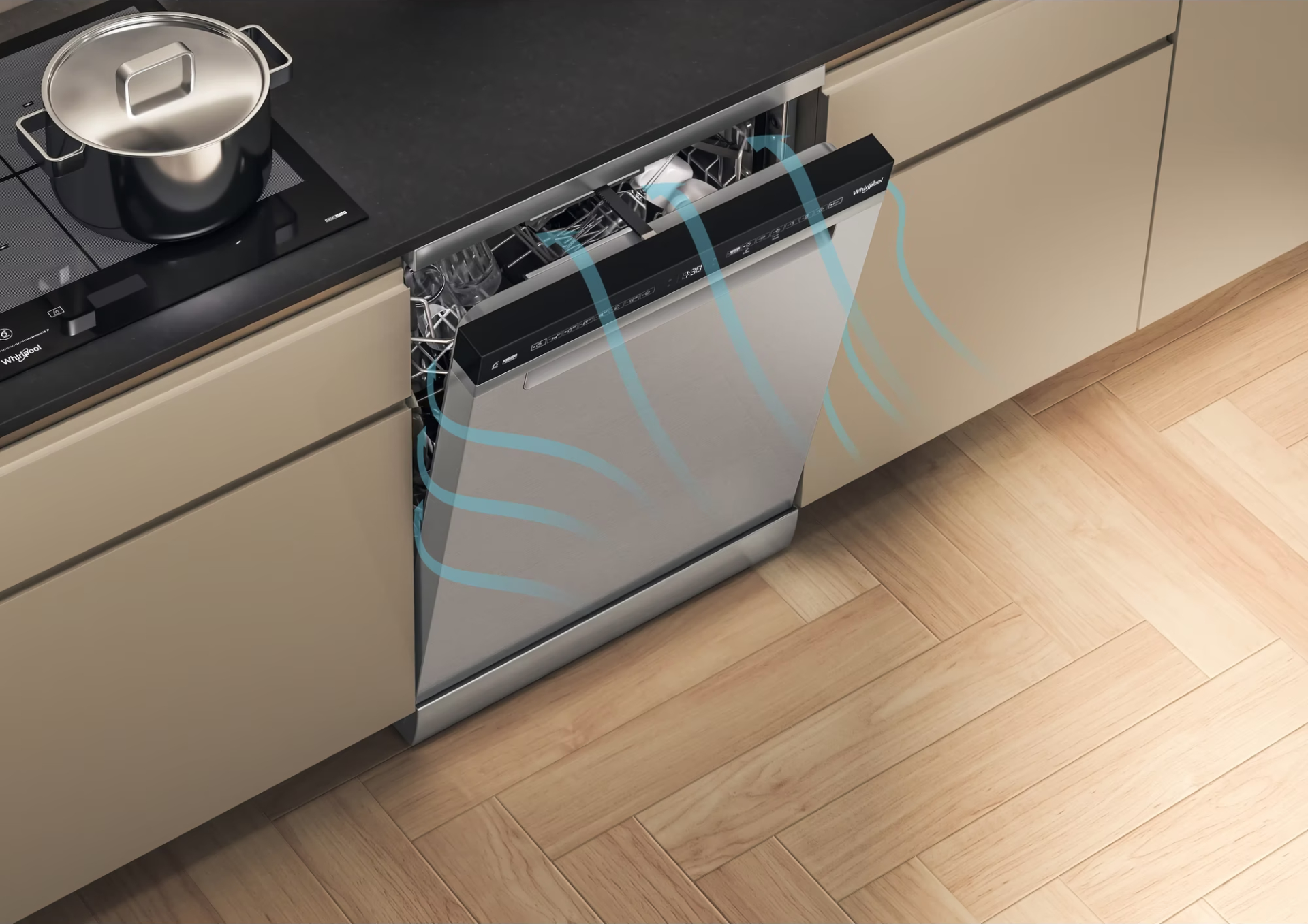WHIRLPOOL vrijstaande vaatwasser - W8FHS61X