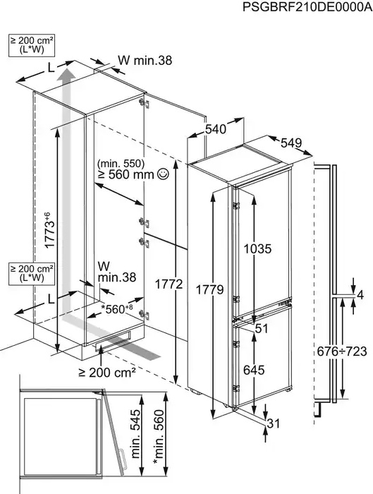 AEG 5000 Inbouw koel-vriescombinatie 269 l - OSC5D181ES
