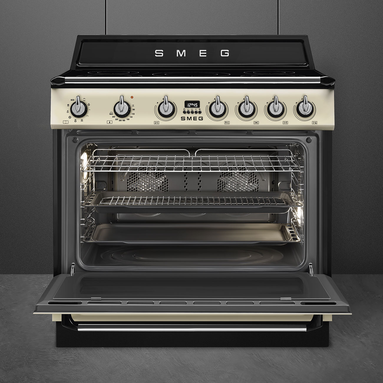 SMEG fornuis met inductie kookplaat - 90cm - TR90IMP