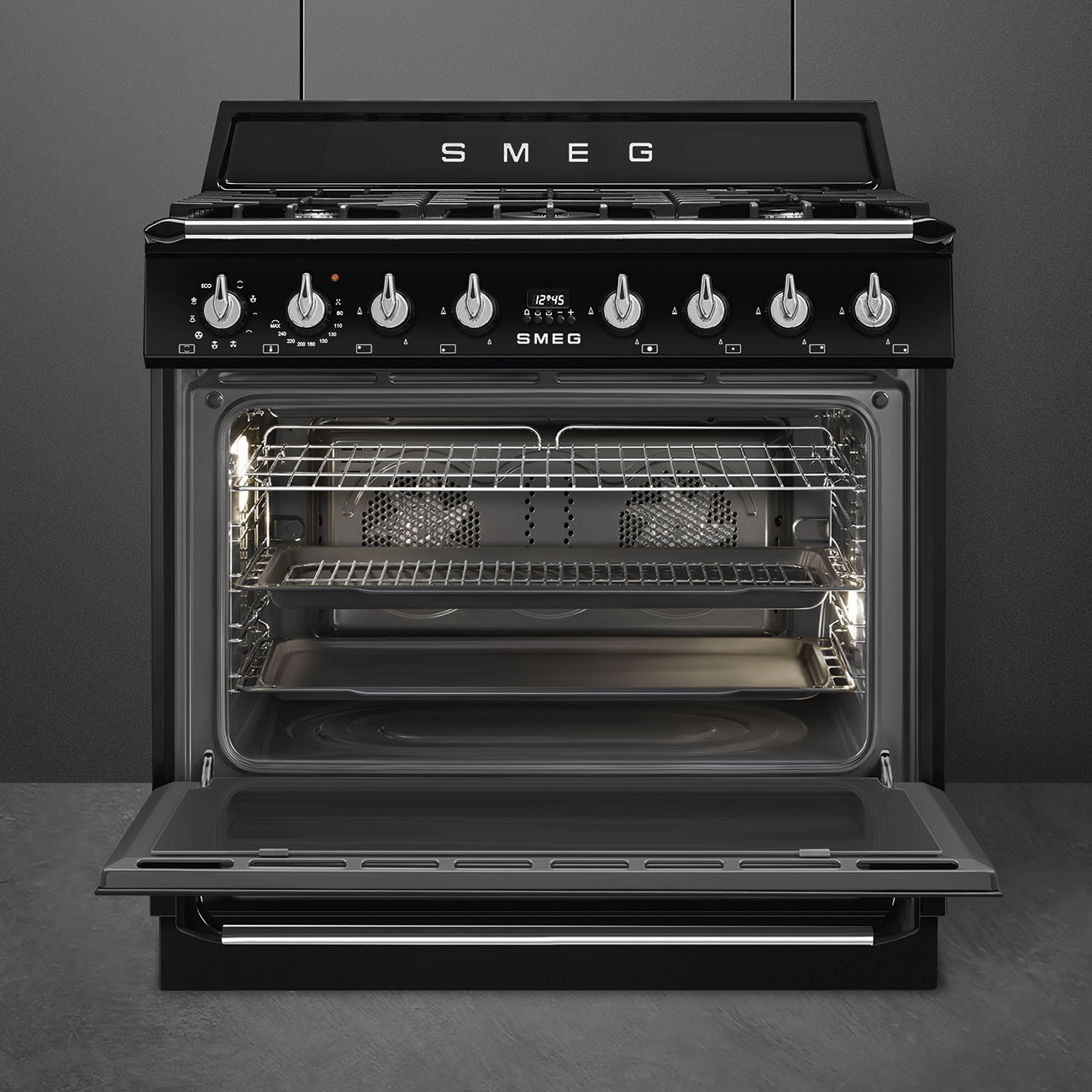 SMEG fornuis met gaskookplaat - 90cm - TR90GMBL