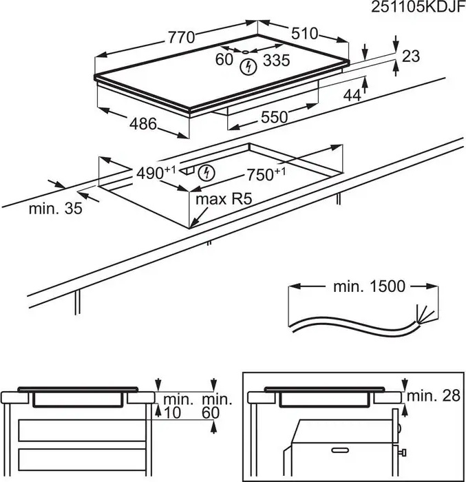 AEG 6000 inductiekookplaat - 80cm - TO84IB00IT