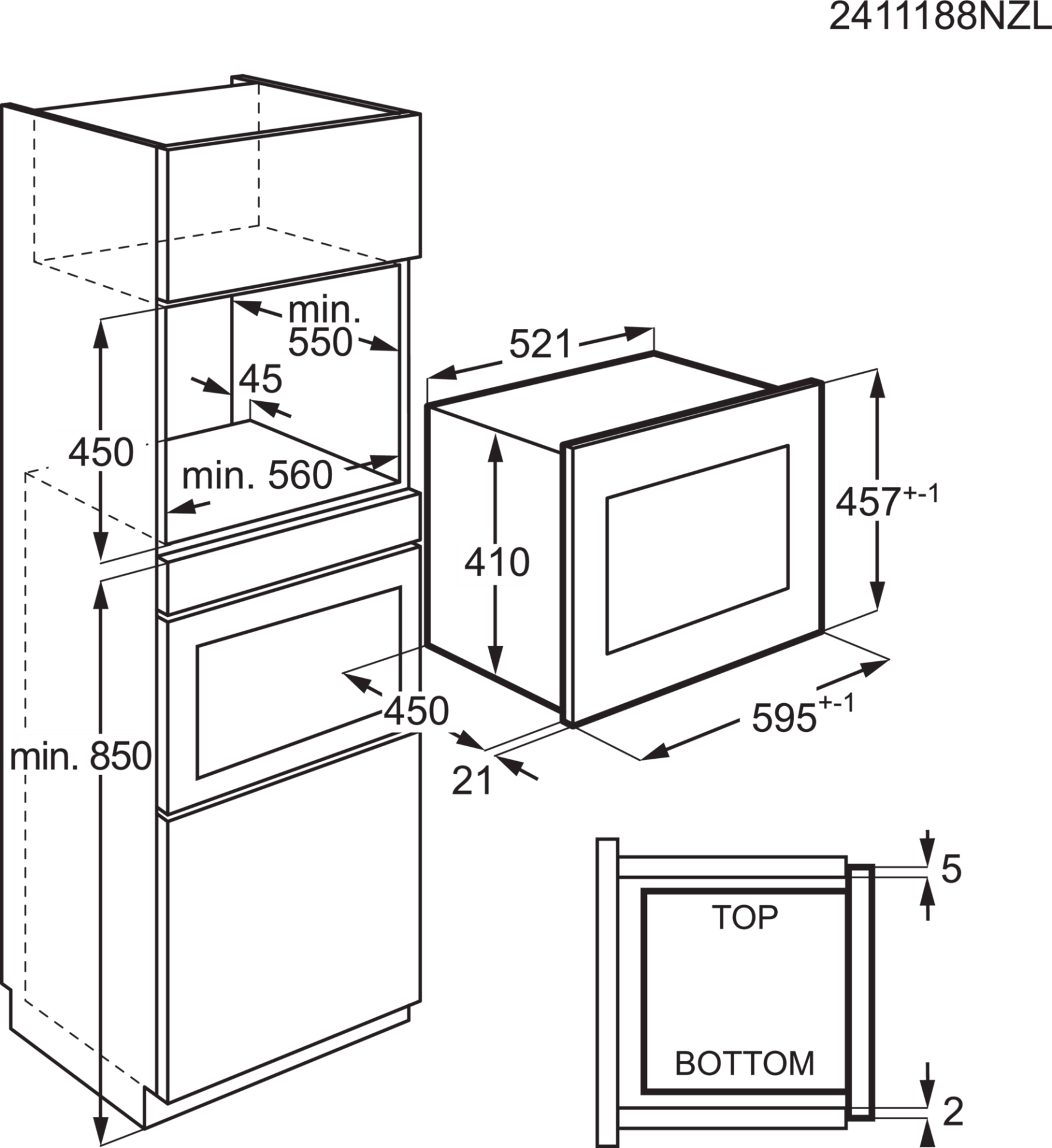AEG 5000 microgolfoven - combi - 45cm - OS5CM34MB