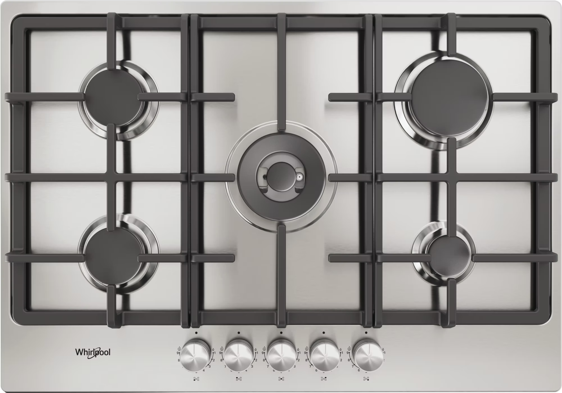 WHIRLPOOL gaskookplaat - 75cm - TKRL761IXK
