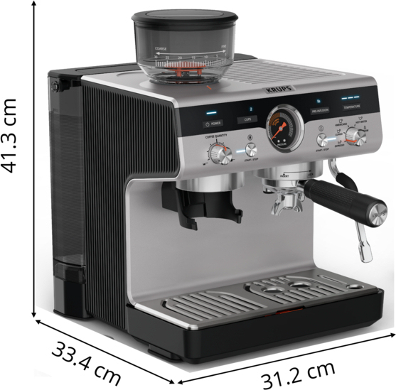 KRUPS Espressomachine inox half-automatisch - XP804T10