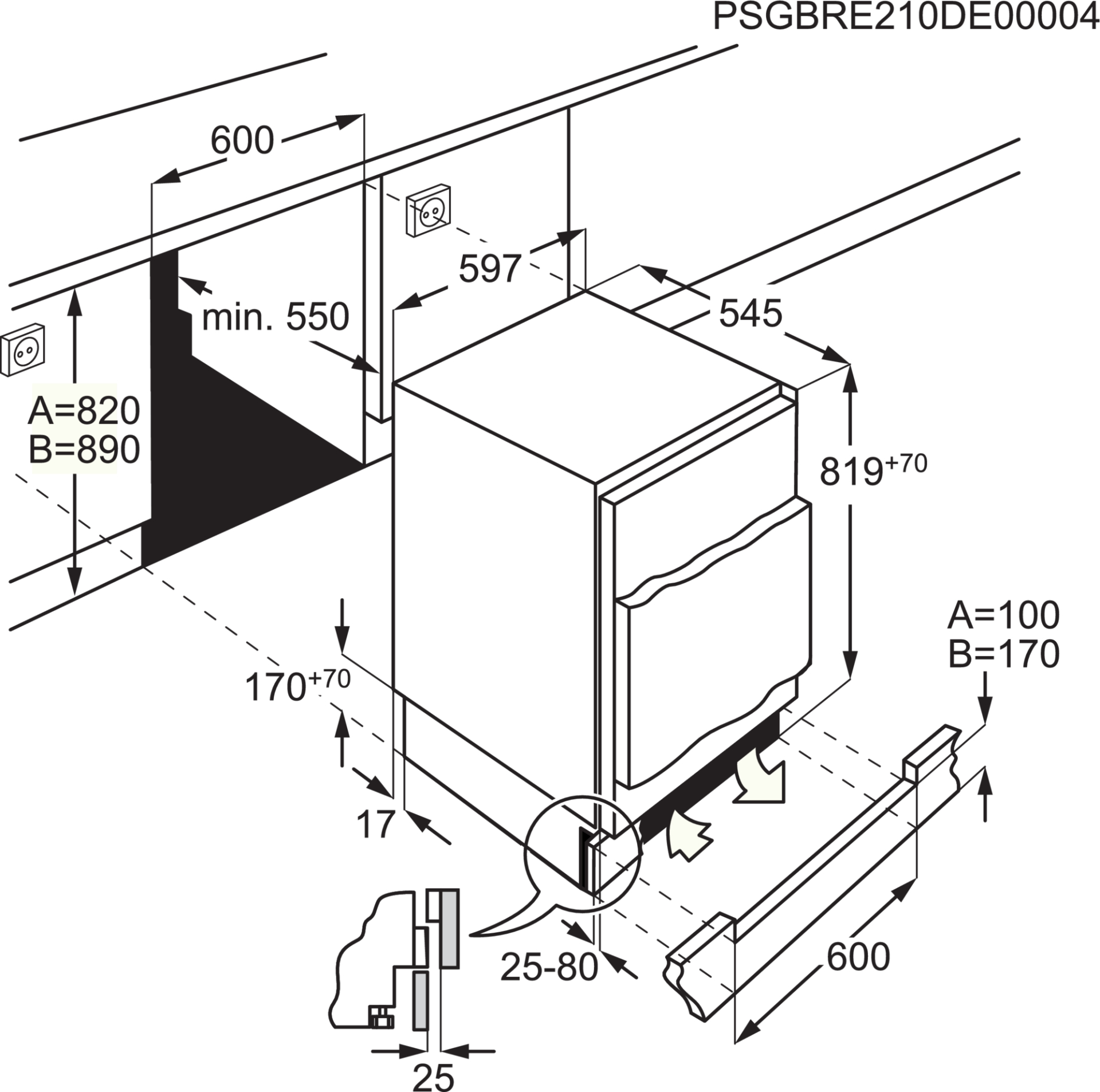 AEG 6000 onderbouw vriezer - OAB6I82EF
