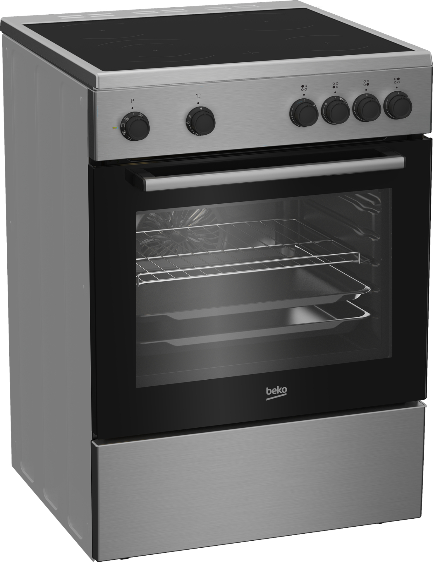 BEKO fornuis met electrische kookplaat - 60cm - FBM6701X