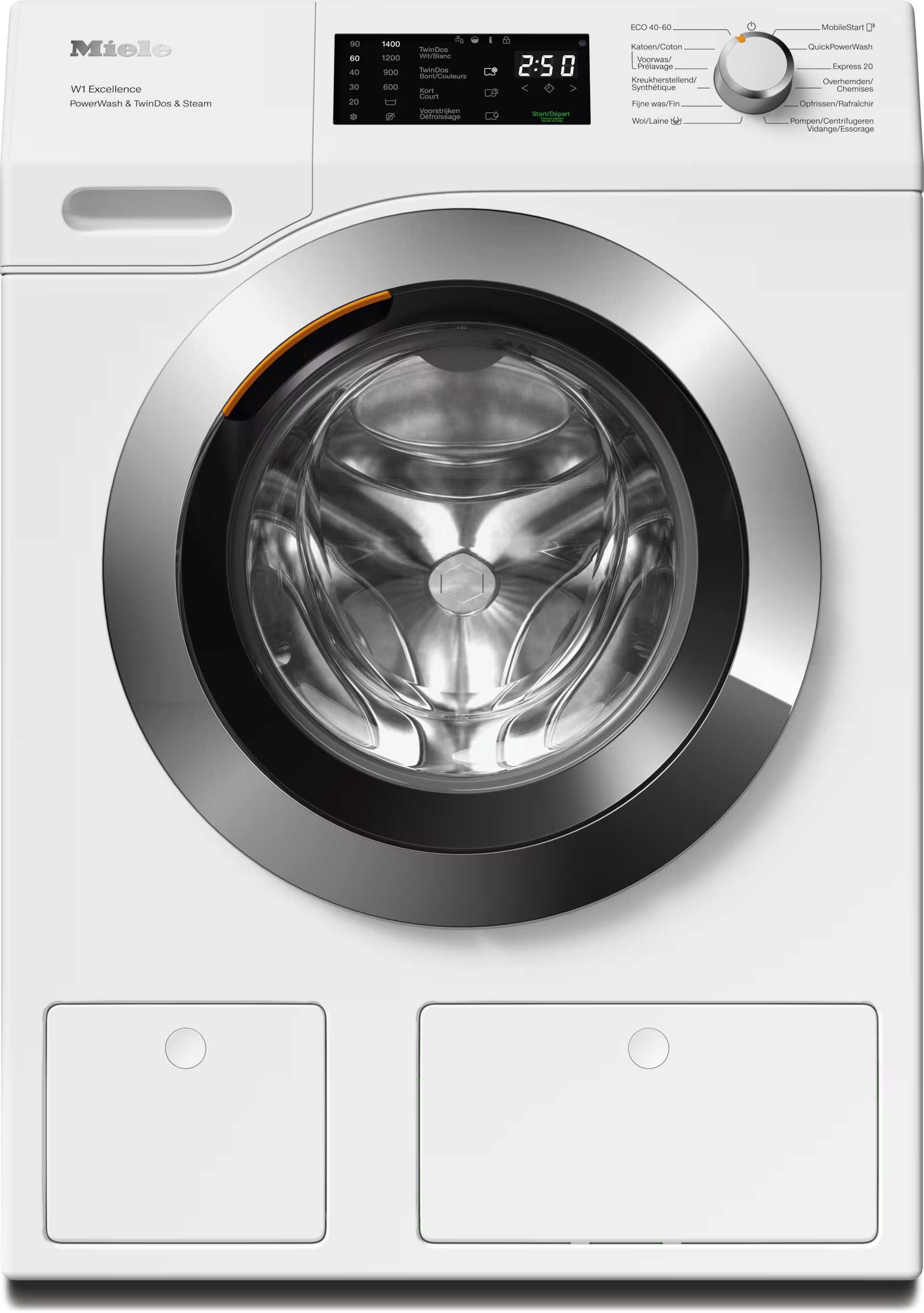 MIELE CHROME EDITION Wasmachine 9 kg - WEG895WPS