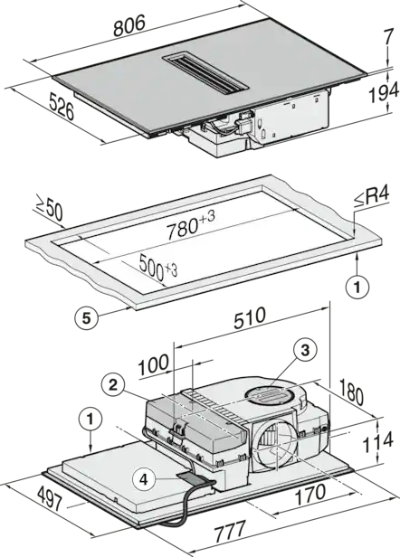 MIELE kookplaat met afzuiging - 80cm - KMDA7272-1FRSILENCEEDST