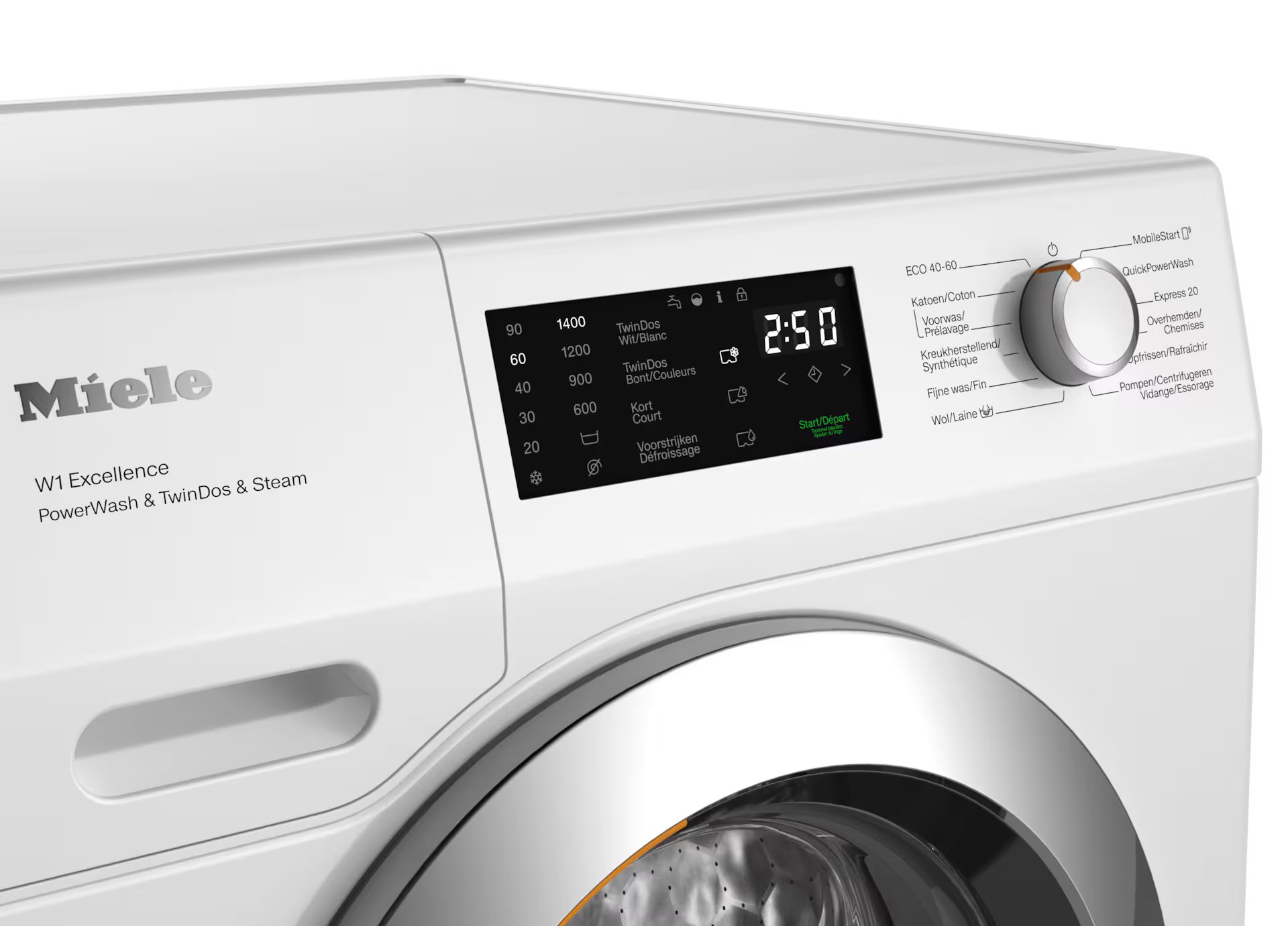 MIELE CHROME EDITION Wasmachine 9 kg - WEG895WPS