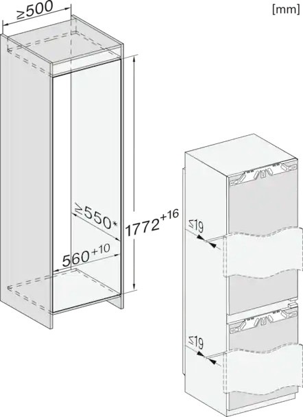 MIELE koel-/vriescombinatie - 177cm - KFN7734E