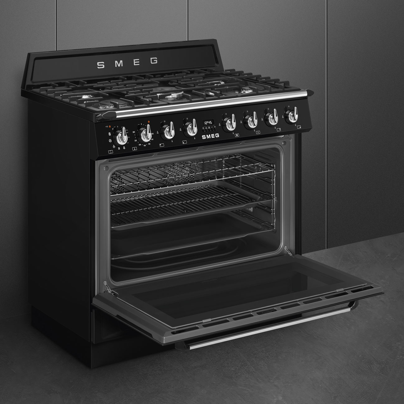 SMEG fornuis met gaskookplaat - 90cm - TR90GPBL