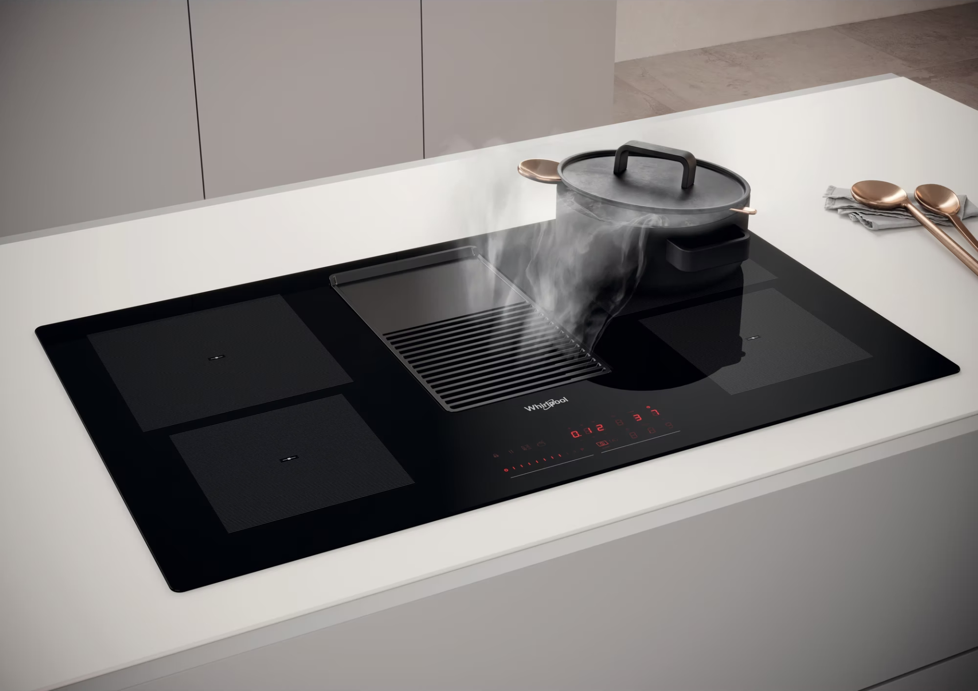 WHIRLPOOL kookplaat met afzuiging - 83cm - WVH92K1