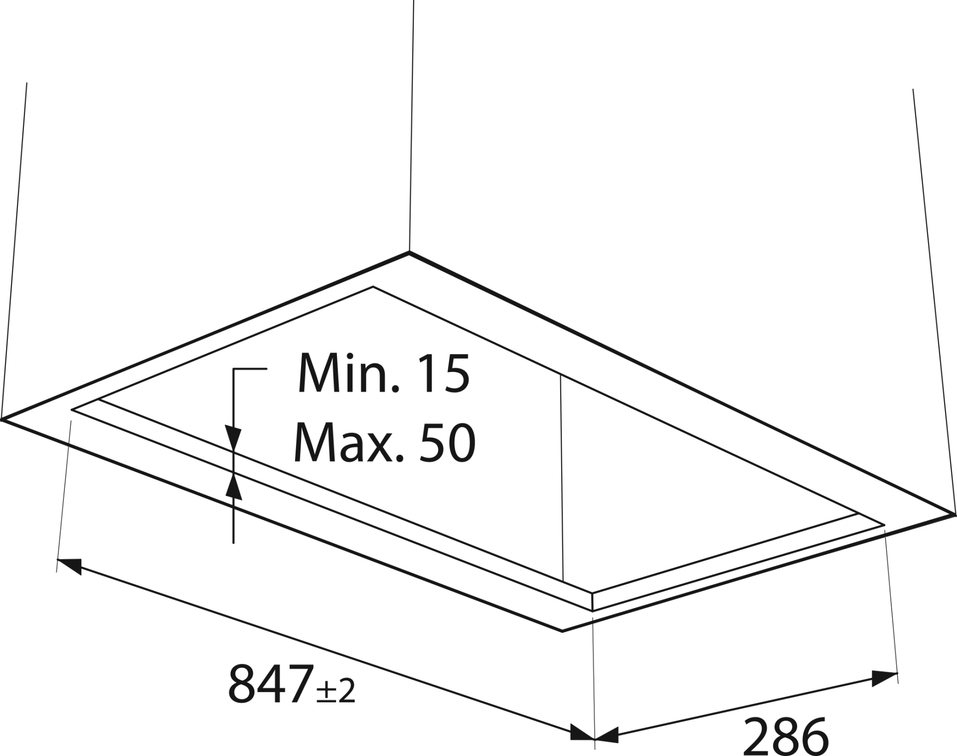ATAG inbouw dampkap - 90cm - WU9095MX