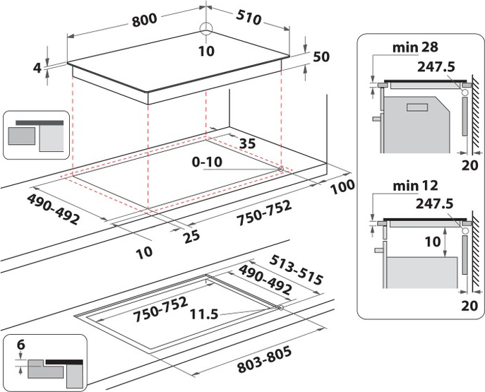 WHIRLPOOL inductiekookplaat - 80cm - WTX8017DCF2