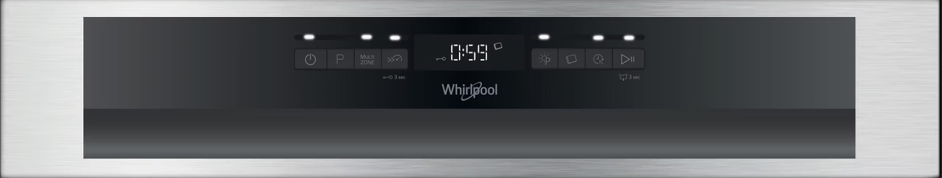 WHIRLPOOL vaatwasser met bedieningspaneel - WBO3T133PFX
