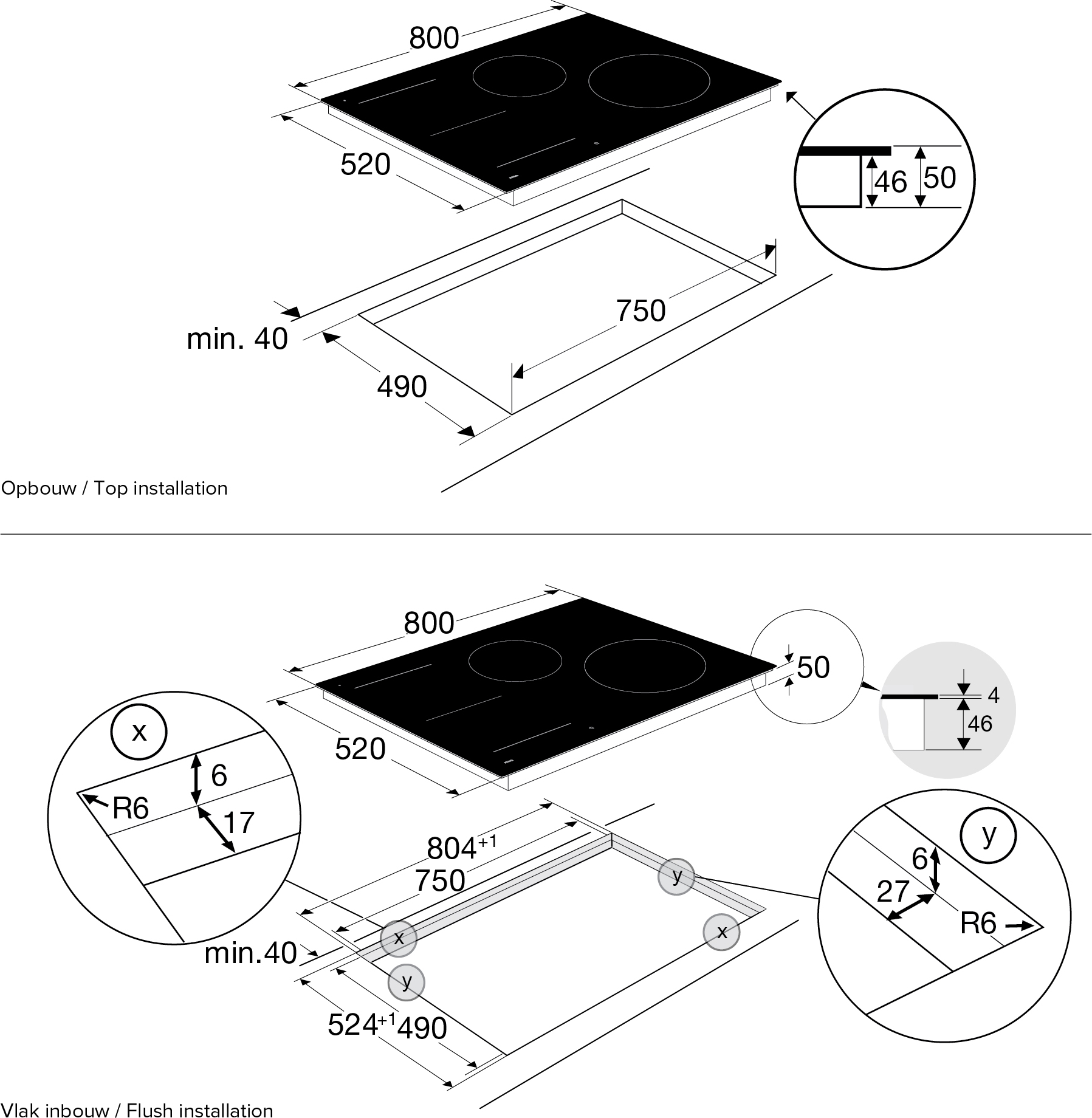 ATAG inductiekookplaat - 80cm - HI88471FV