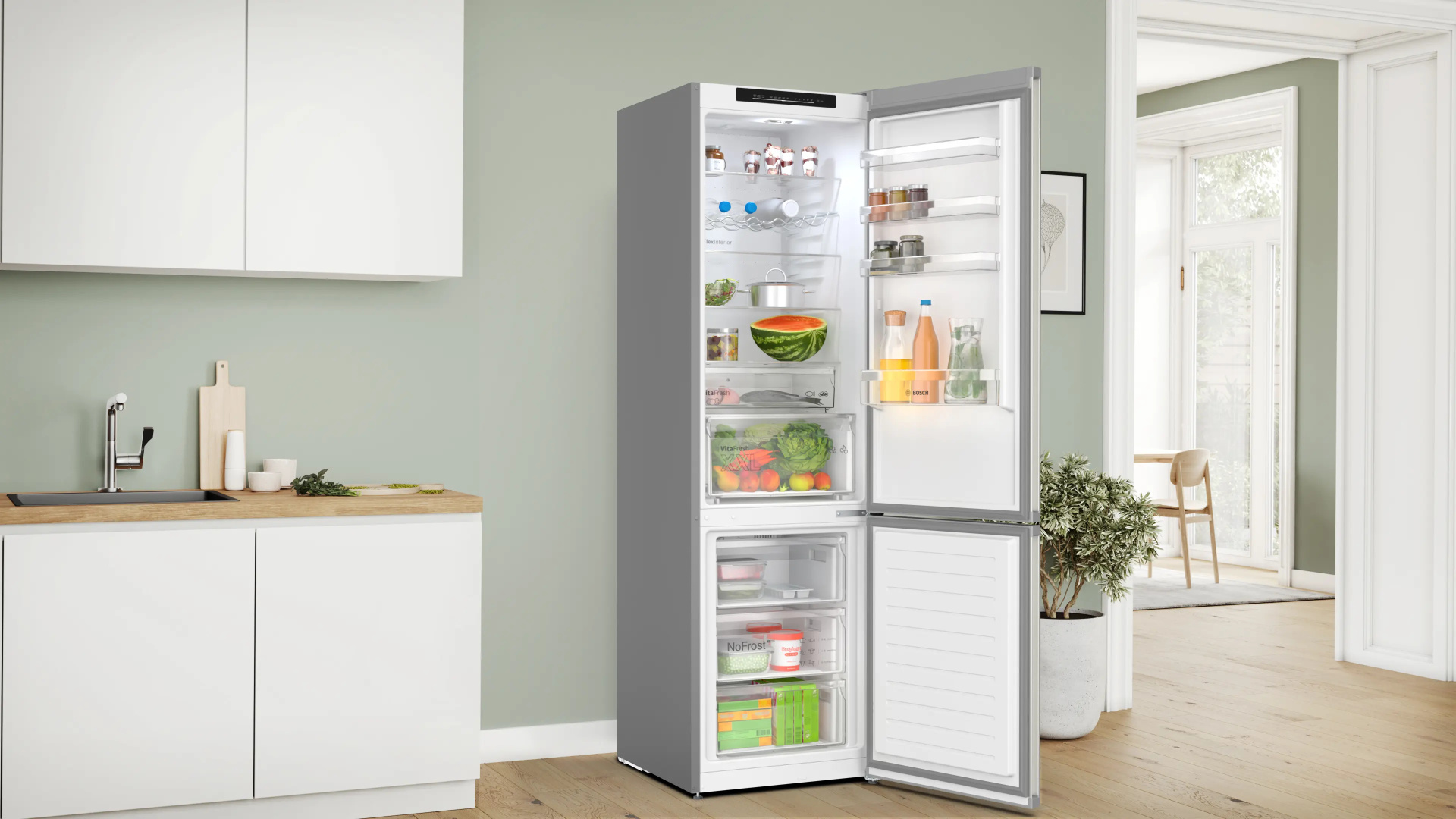 BOSCH SERIE 4 Vrijstaande koel-vriescombinatie - KGN392ICF