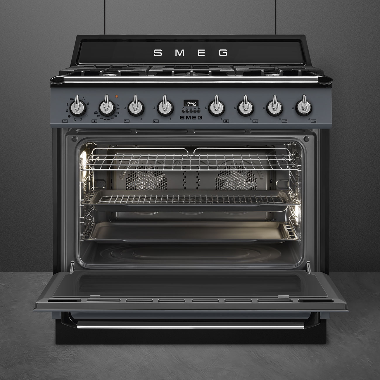SMEG fornuis met gaskookplaat - 90cm - TR90GMGR