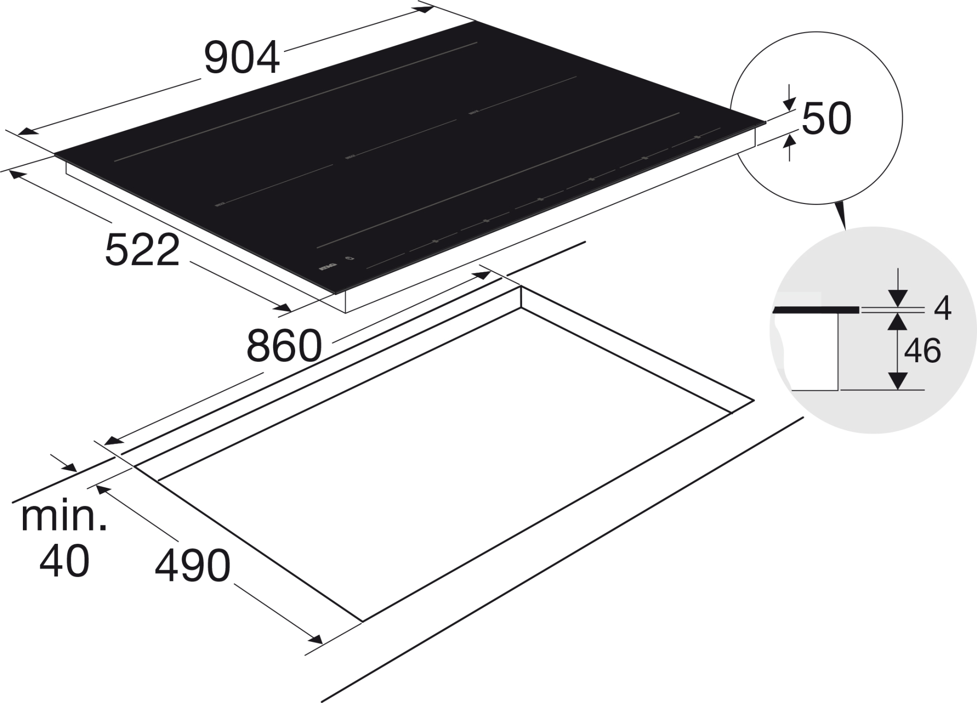 ATAG inductiekookplaat - 90cm - HI29672SV