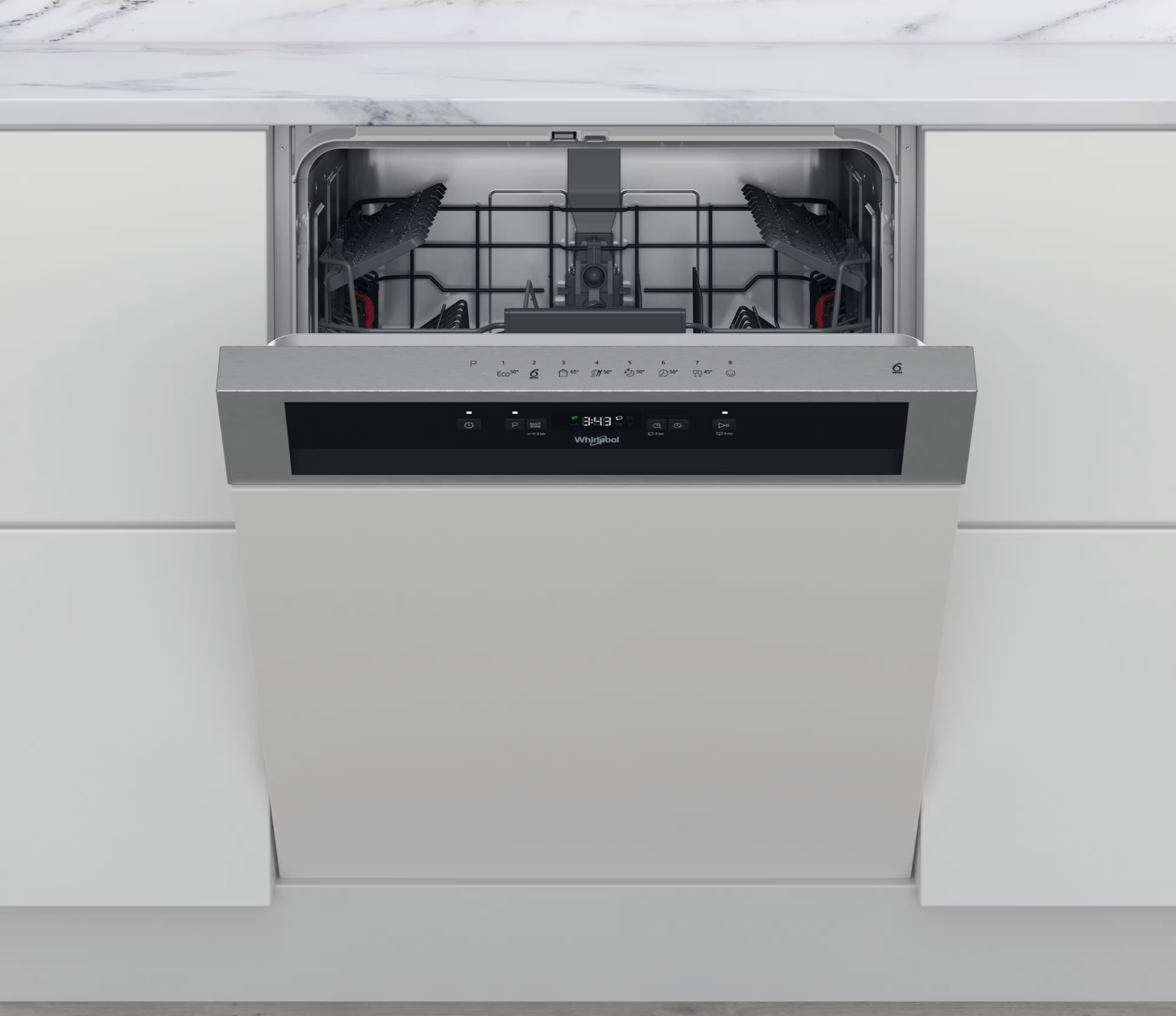 WHIRLPOOL vaatwasser met bedieningspaneel - WBC3C26X
