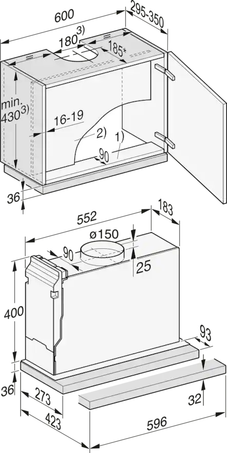 MIELE telescopische dampkap - 60cm - DAS4620MASW