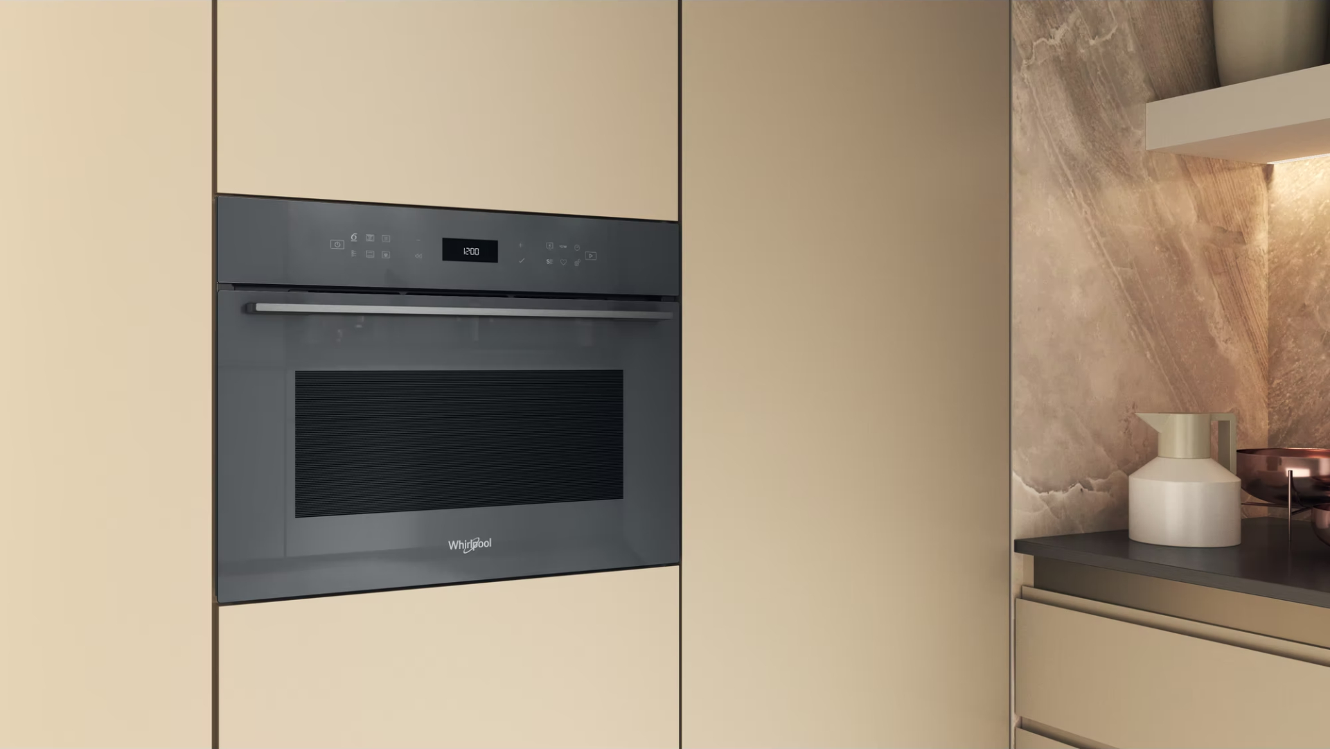 WHIRLPOOL multifunctionele oven - combi - 45cm - WCW7O7HTSSG