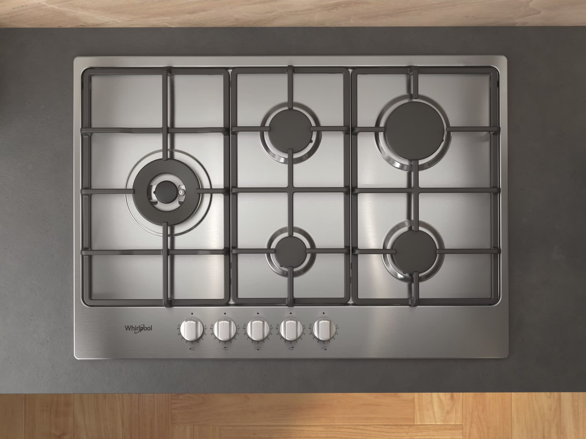 WHIRLPOOL gaskookplaat - 73cm - TGML761IXR