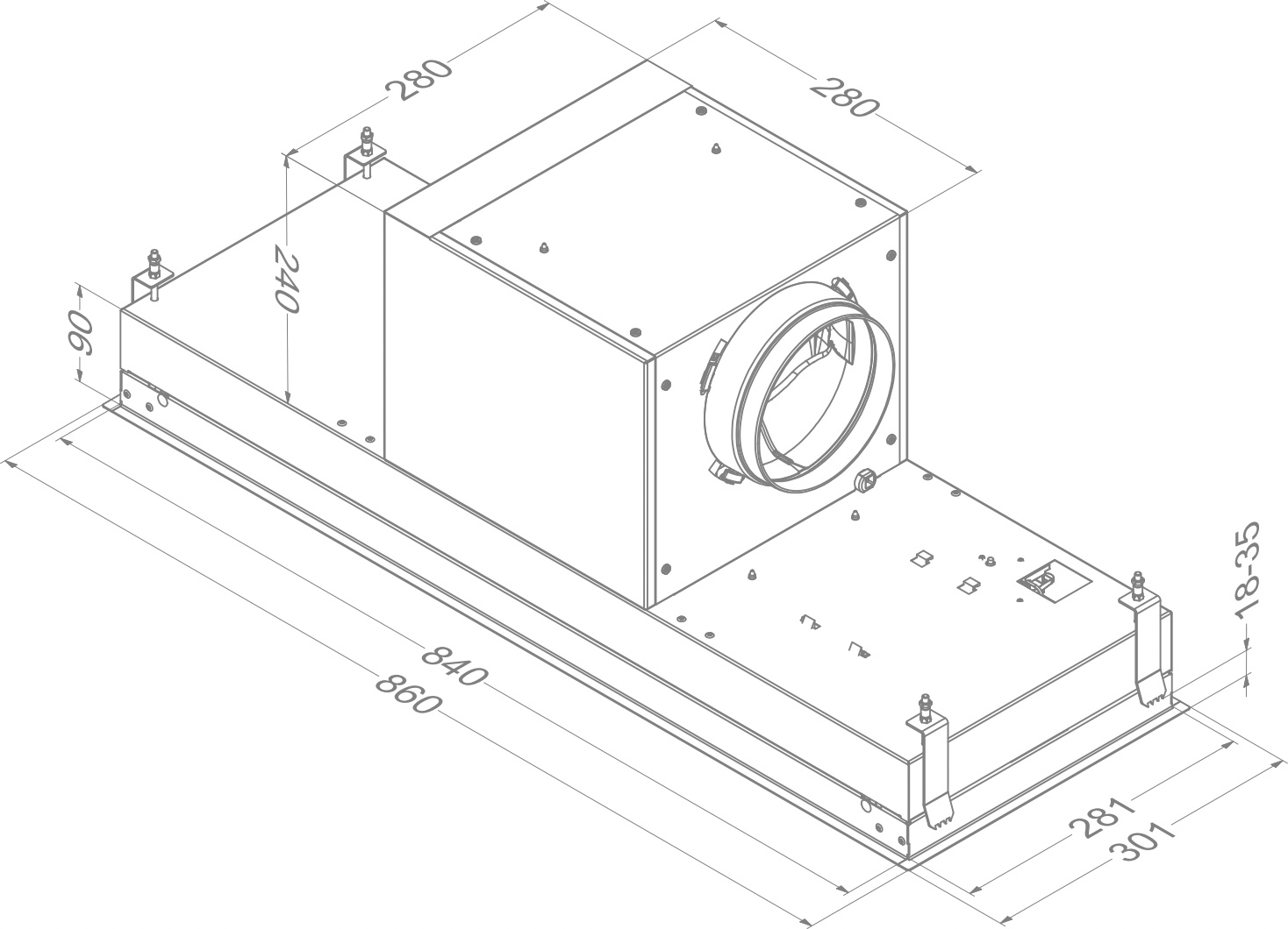 DOECO inbouwgroep - 86cm - ND826