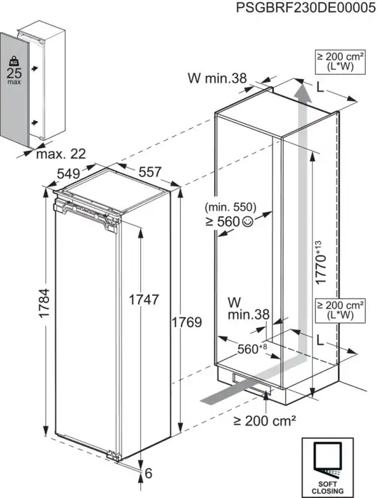 AEG 6000 koelkast zonder vriesvak - 178cm - TK6FS181BC
