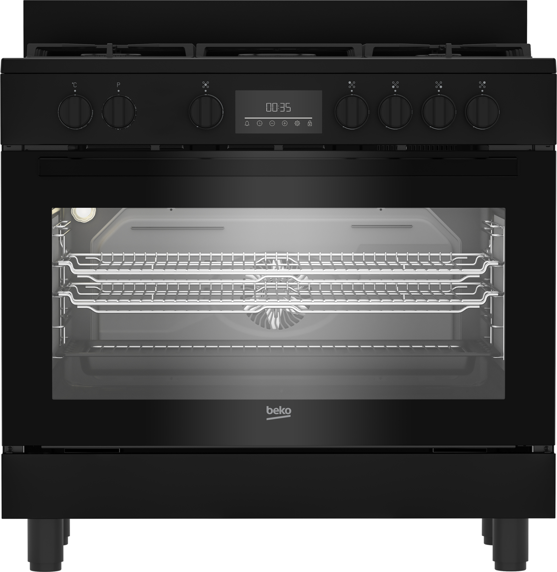 BEKO fornuis met gaskookplaat - 90cm - BGM11226EB