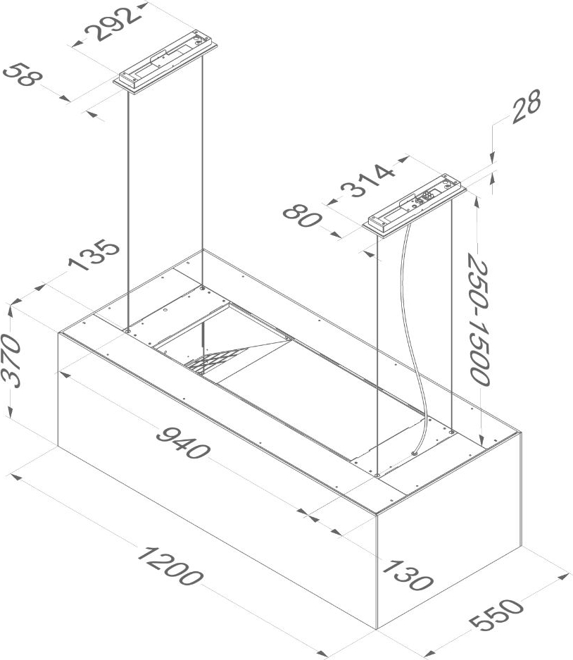 NOVY eilanddampkap - 120cm - 7510